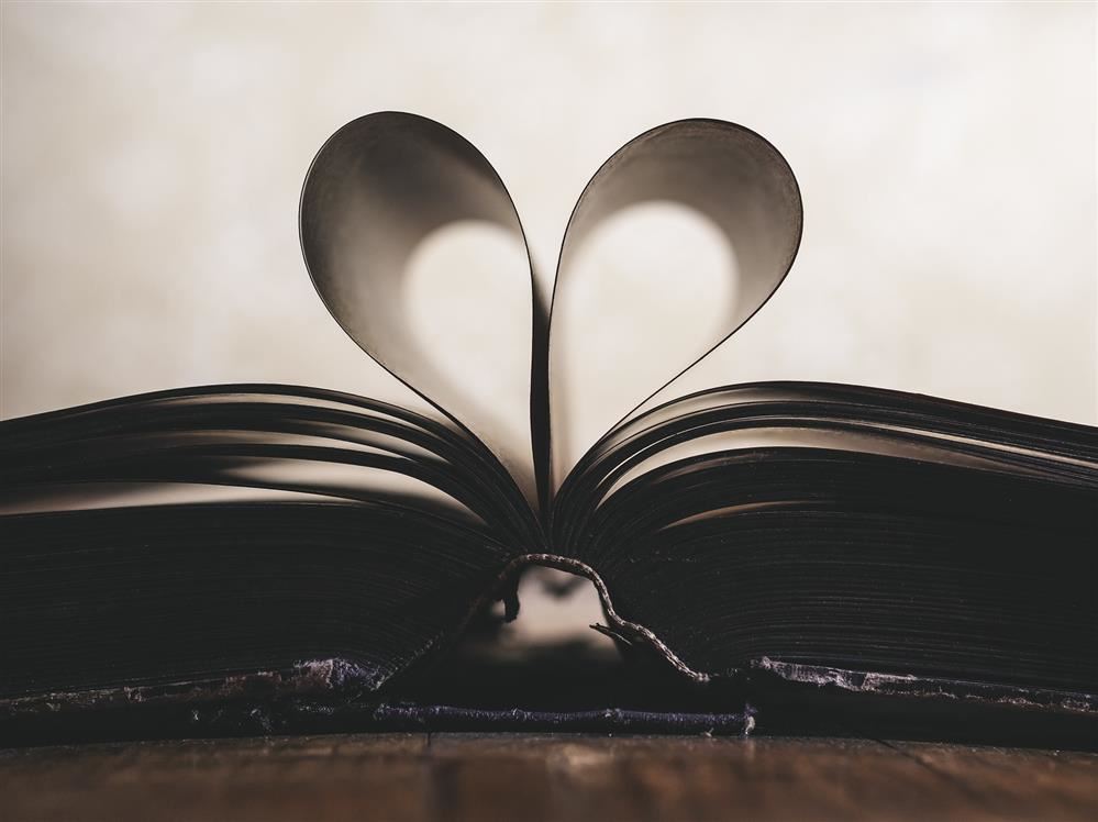 book with pages in the shape of a heart